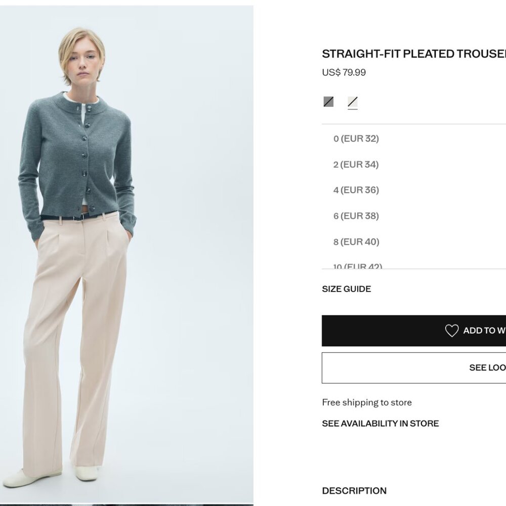 Straight-fit pleated trousers